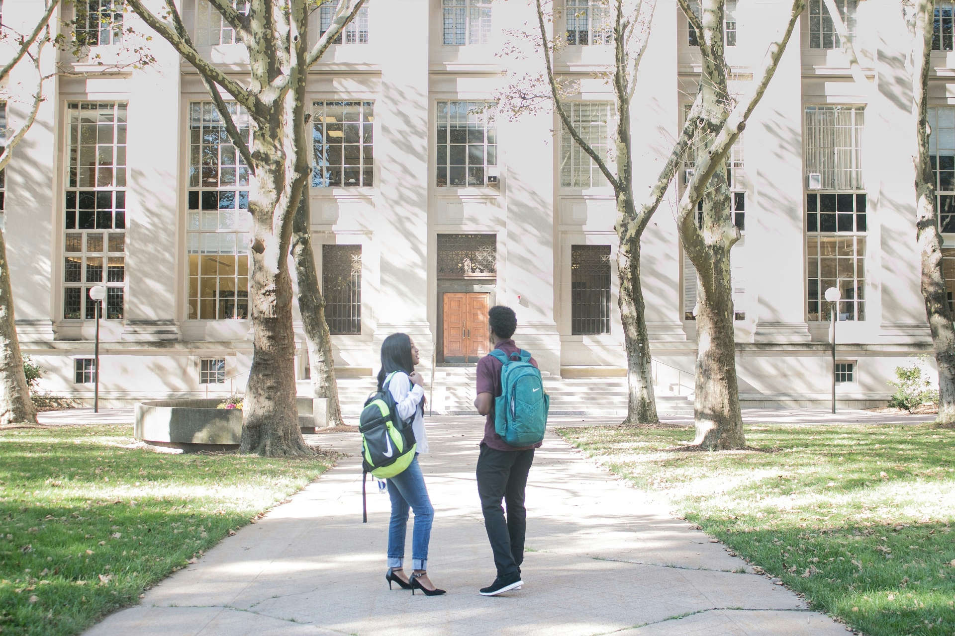 Students on a college campus